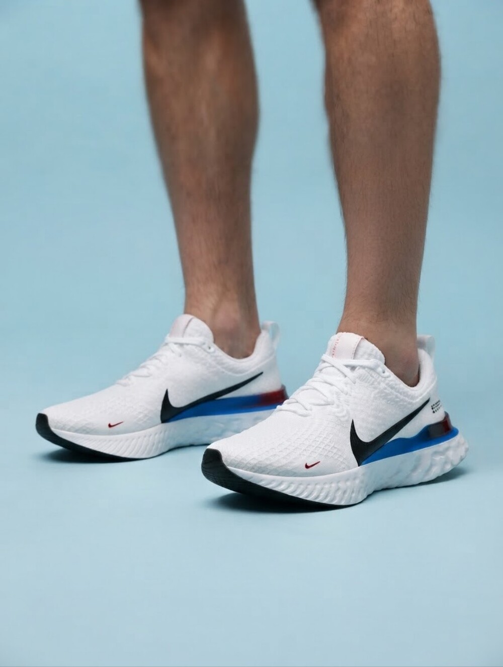 Nike React Infinity Run Flyknit 3 Athletic Sneakers Size 9 White Blue
